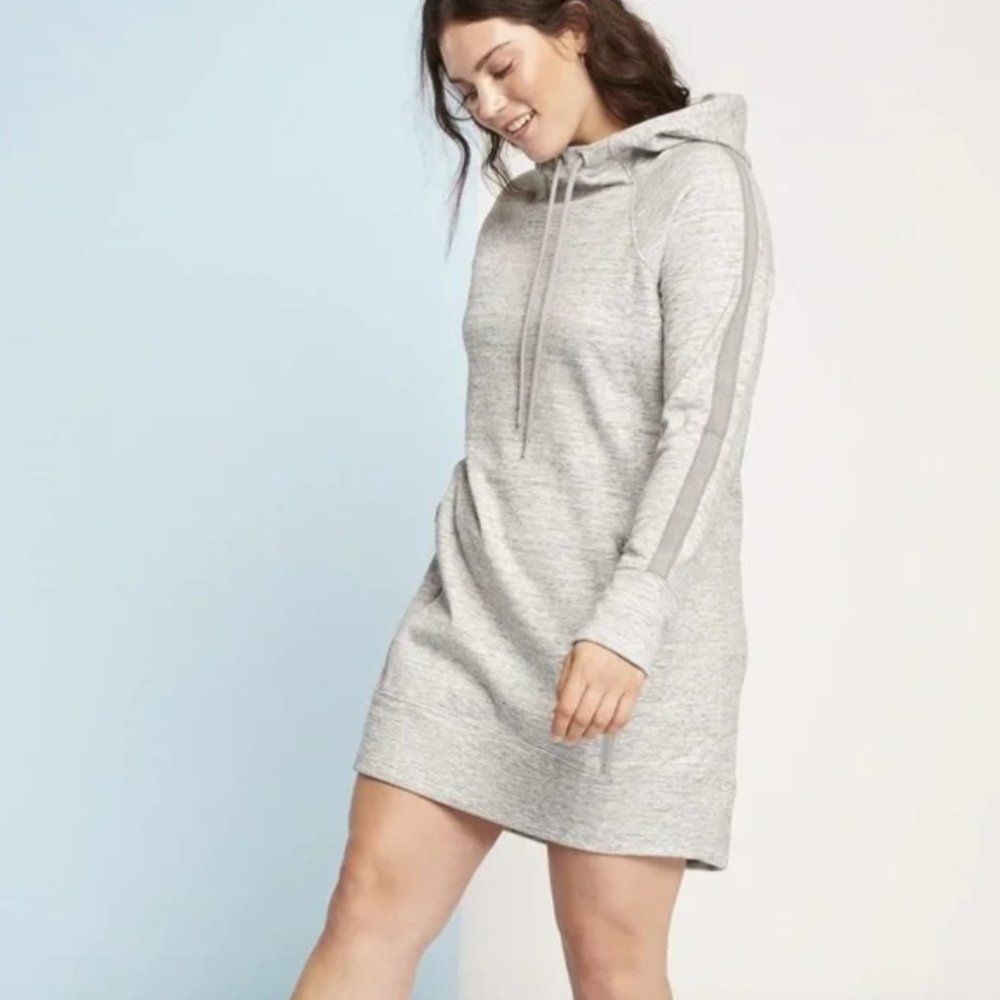 Athleta Victory Dress Long Sleeve Heathered Grey Hoodie Size XS